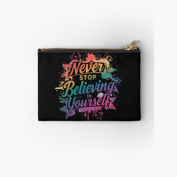 Item preview, Never Stop Believing in Yourself Rainbow Inspirational Quote T-Shirt designed and sold by FestivityFinds.