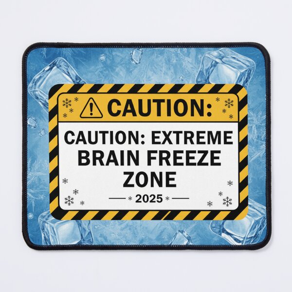 Item preview, Caution: Extreme Brain Freeze Zone – Funny Warning Sign designed and sold by TinaDu-.