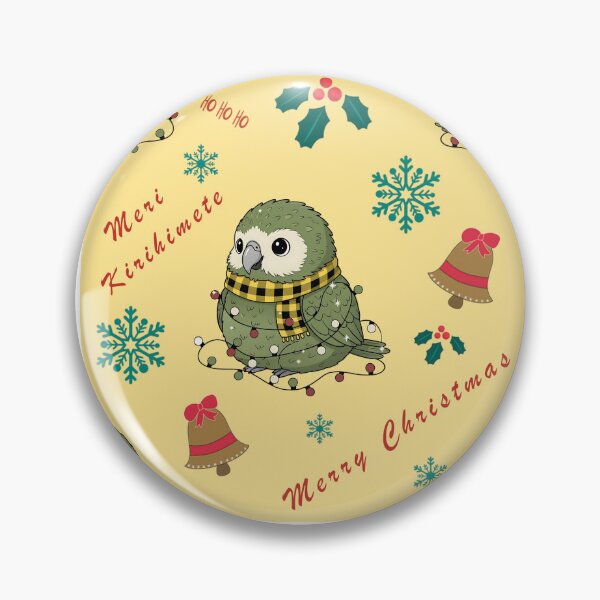 Item preview, Kākāpō Christmas Pattern – Meri Kirihimete designed and sold by MvuuStudio.