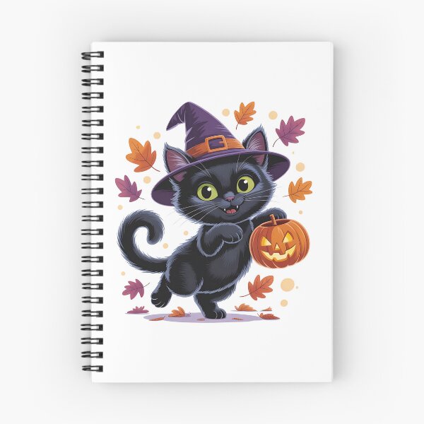 Item preview, Cute Black Cat Witch with Pumpkin designed and sold by StormVape.