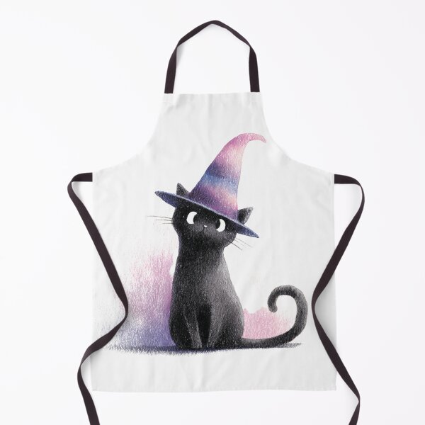 Item preview, Black Cat In Colorful Witch Hat With Pastel Gradient On Black Background designed and sold by KanDa-Shop.