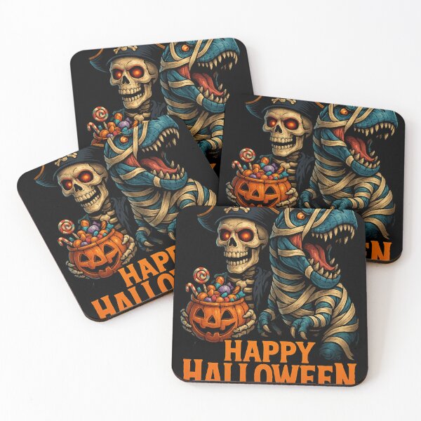 Item preview, Happy Halloween Pirate Skeleton and Mummy T-Rex designed and sold by thiennl6.