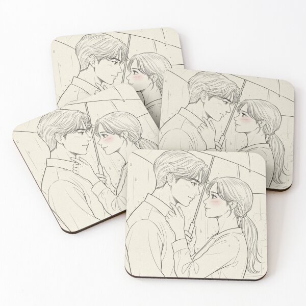 Item preview, K-drama line-art couple classic tshirt designed and sold by anandsiva2703.