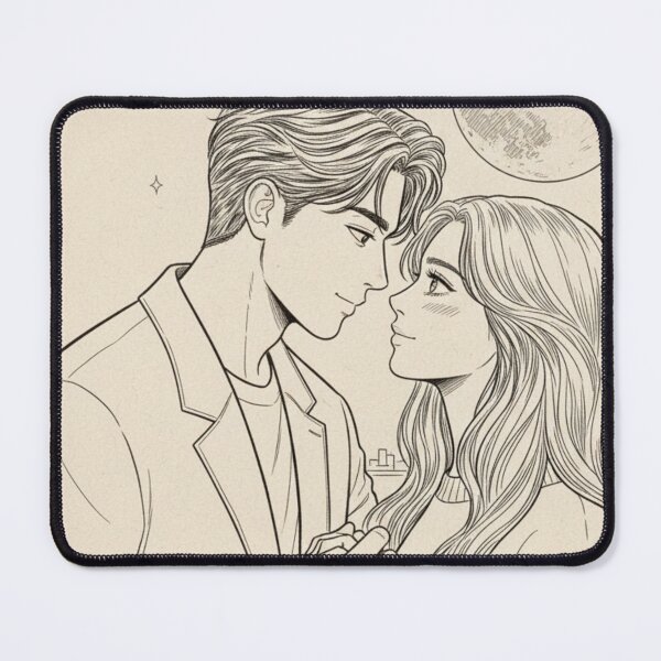 Item preview, K-drama line-art couple design classic tshirt designed and sold by anandsiva2703.