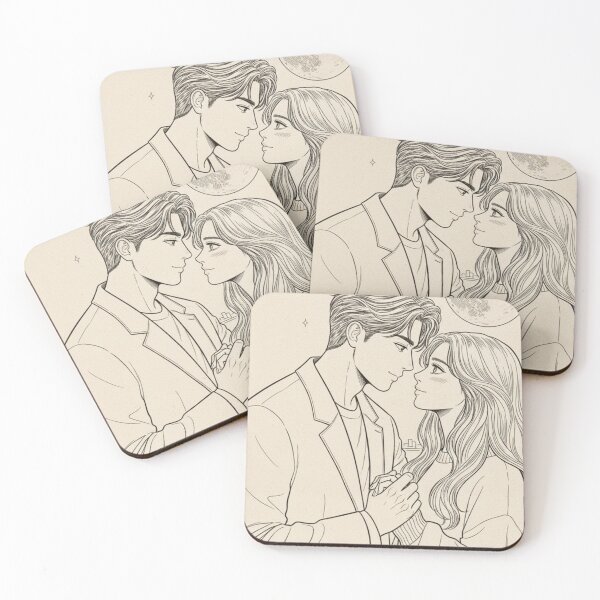 Item preview, K-drama line-art couple design classic tshirt designed and sold by anandsiva2703.
