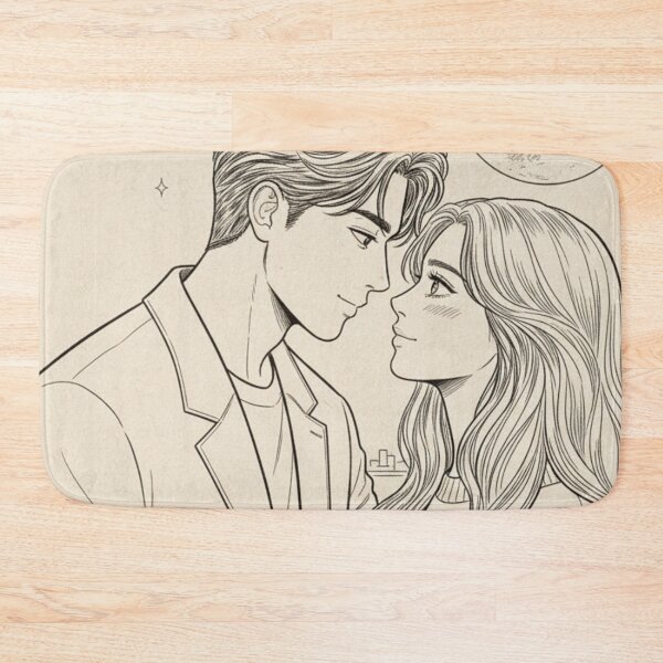 Item preview, K-drama line-art couple design classic tshirt designed and sold by anandsiva2703.