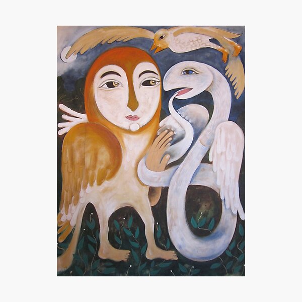 owl, serpent, bird Photographic Print
