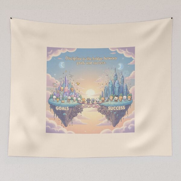Item preview, Discipline is the bridge between goals and success designed and sold by Hirasol's Digital Arts.