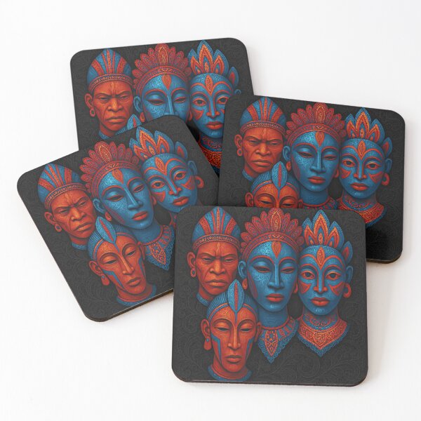 Item preview, Faces of Africa | Tribal Mask Family designed and sold by Le Pédagogue.