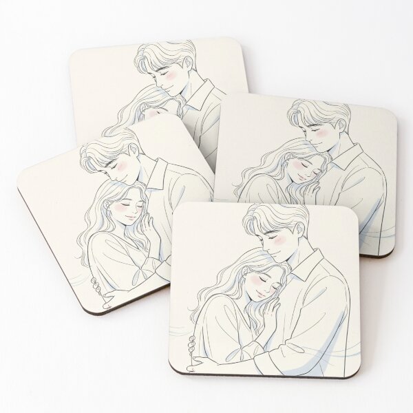 Item preview, K-drama line-art couple classic tshirt and sticker designed and sold by anandsiva2703.