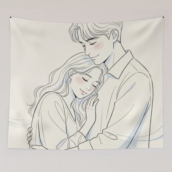 Item preview, K-drama line-art couple classic tshirt and sticker designed and sold by anandsiva2703.