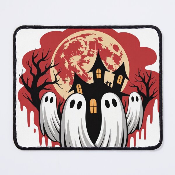 Item preview, Haunted House with Ghosts and Blood Moon Halloween Design designed and sold by PatiMood.