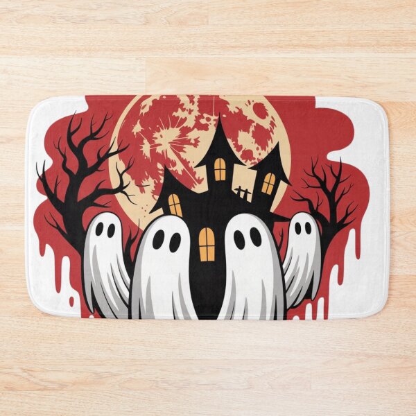 Item preview, Haunted House with Ghosts and Blood Moon Halloween Design designed and sold by PatiMood.