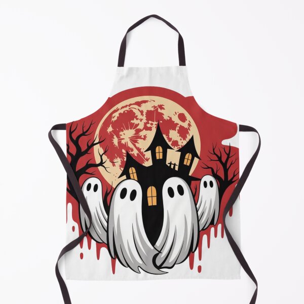 Item preview, Haunted House with Ghosts and Blood Moon Halloween Design designed and sold by PatiMood.
