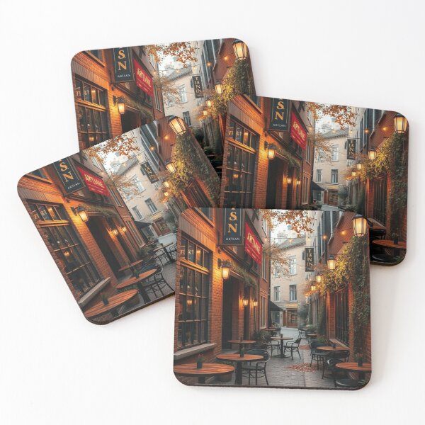 Item preview, European Alleyway | A Cozy Autumn Cafe designed and sold by Vida e Arte.