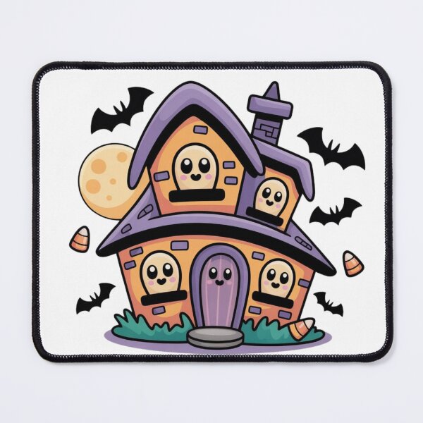 Item preview, Cute Haunted House with Happy Ghosts Halloween Design designed and sold by PatiMood.