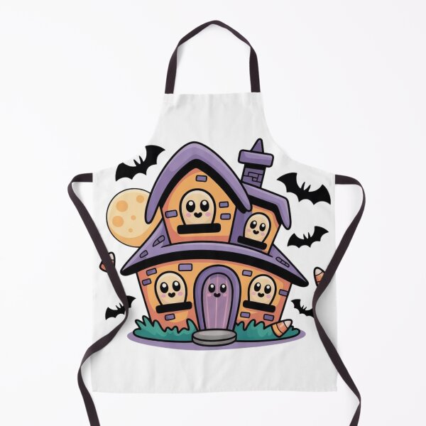Item preview, Cute Haunted House with Happy Ghosts Halloween Design designed and sold by PatiMood.