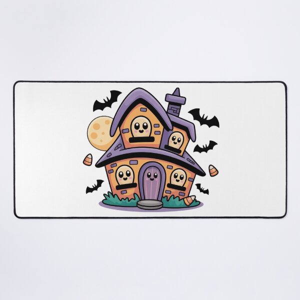Item preview, Cute Haunted House with Happy Ghosts Halloween Design designed and sold by PatiMood.