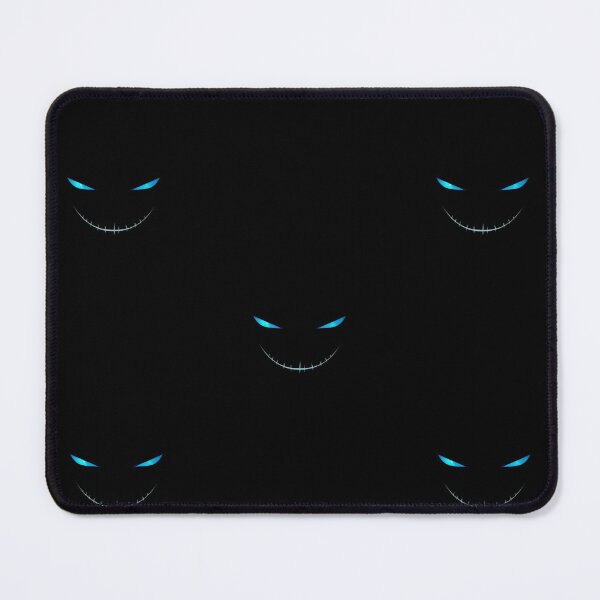 Item preview, Glowing Blue Eyes with a Mysterious Smile on Black Background designed and sold by PixelVibe782.