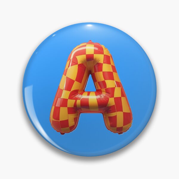 Item preview, The Letter A Balloon Style Yellow Red Checkered Mylar Foil designed and sold by JadedVintage.