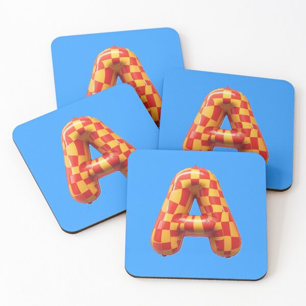 Item preview, The Letter A Balloon Style Yellow Red Checkered Mylar Foil designed and sold by JadedVintage.