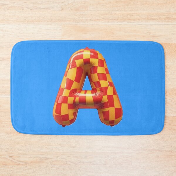 Item preview, The Letter A Balloon Style Yellow Red Checkered Mylar Foil designed and sold by JadedVintage.