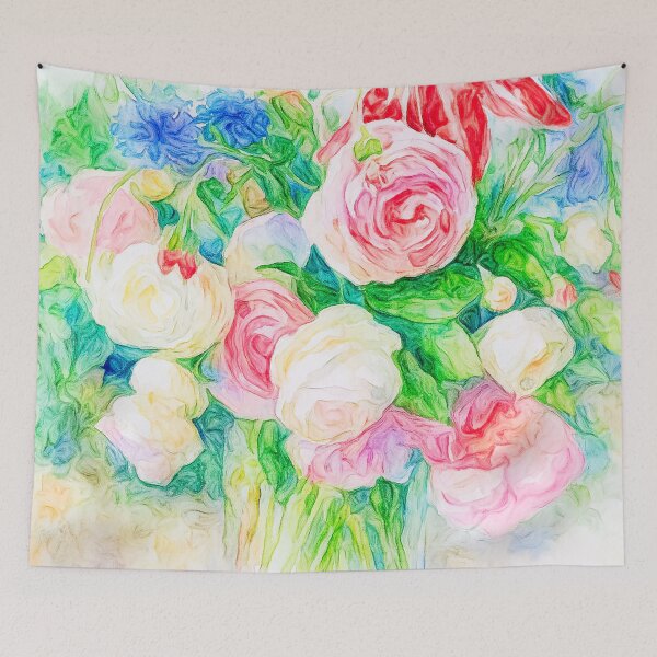 Item preview, Eden Rose and Bachelor Buttons designed and sold by Sandra  Aguirre.
