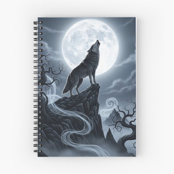 Item preview, Mystical Wolf Howling at Full Moon Fantasy Art designed and sold by kiradreamshop.