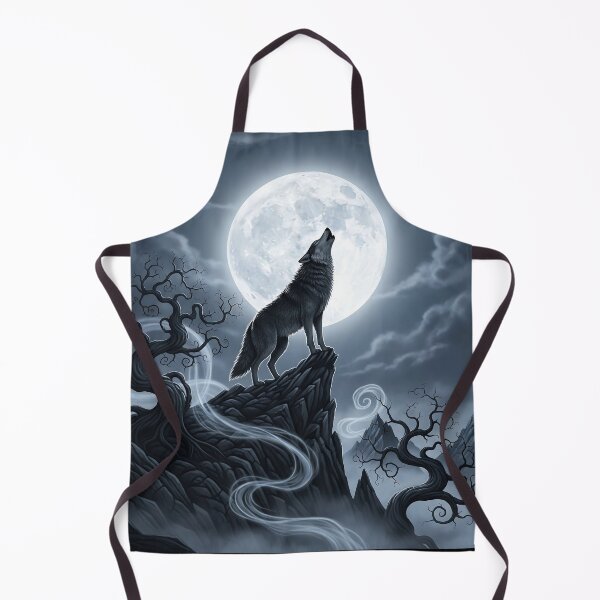 Item preview, Mystical Wolf Howling at Full Moon Fantasy Art designed and sold by kiradreamshop.