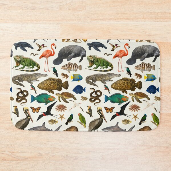 Item preview, Animals of the Caribbean Retro Illustration Wildlife Chart designed and sold by kakarikihill.