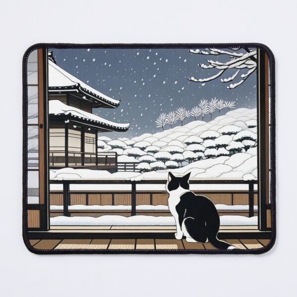 Item preview, Cat Watching Snowfall in Traditional Japanese House designed and sold by LEO'S CREATURE　れおずくりーちゃー.