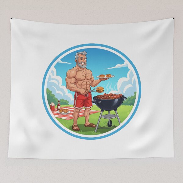 Item preview, Strong Gym Dad barbecue grill designed and sold by muscledaddies.