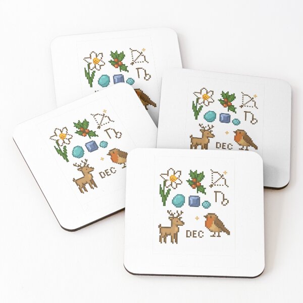 Item preview, December Retro Pixel Sticker Set designed and sold by BrushAndBreathe.