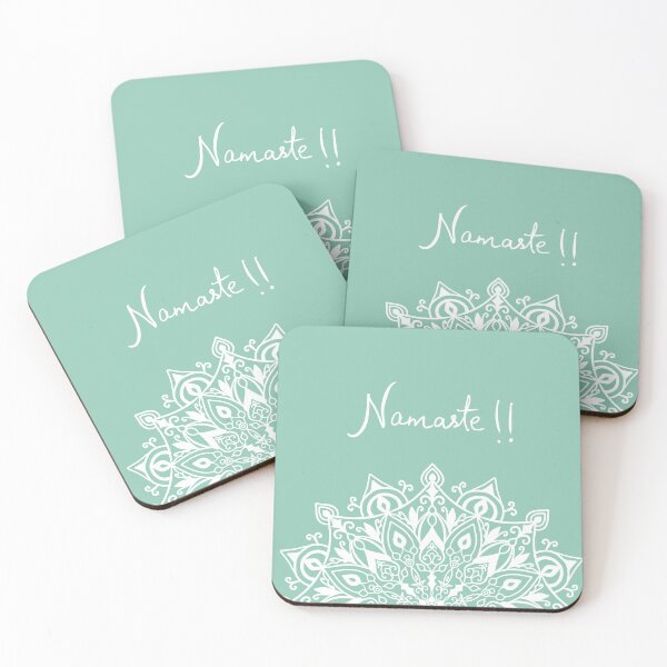 Item preview, Namaste Mandala - teal blue & white designed and sold by Shalini Bisht.