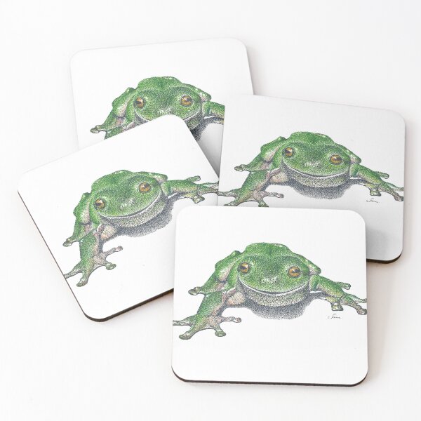 Item preview, Australian Green Tree Frog - Pointillism designed and sold by Sam Morton - Heart Art.
