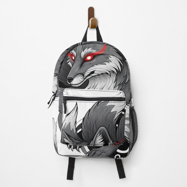 Item preview, Mystical fox with nine tails, glowing red eyes, Japanese folklore inspired, bold tattoo art style. designed and sold by SLDavincy.