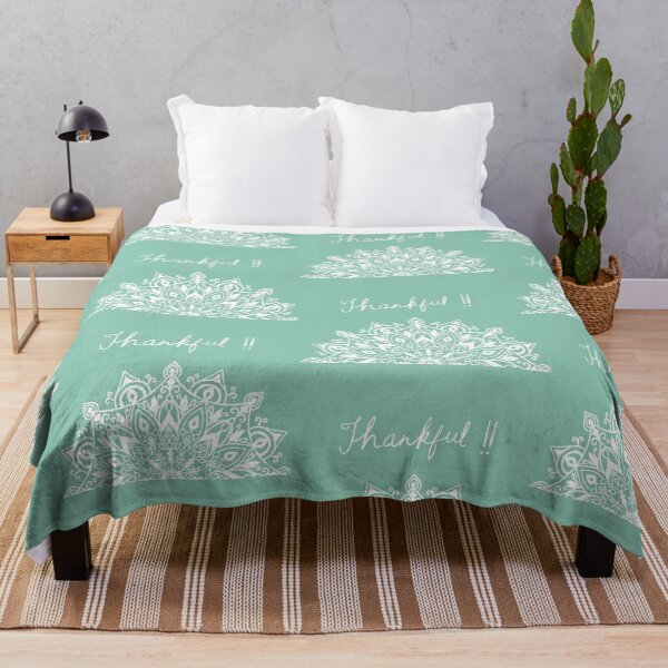 Item preview, Thankful Mandala - teal blue & white designed and sold by Shalini Bisht.