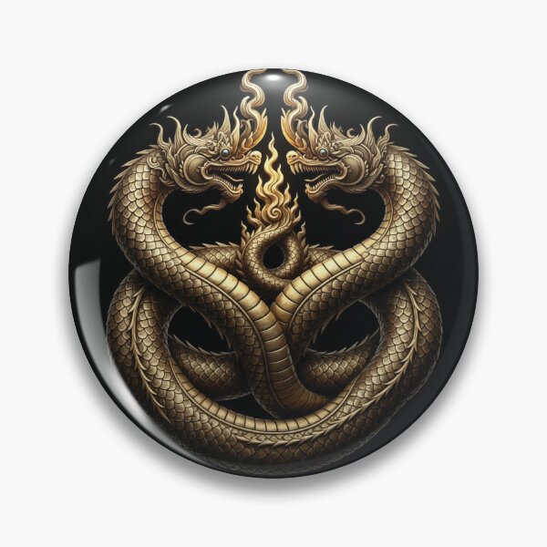 Item preview, Twin Golden Naga Embrace: Mythical Serpent Guardians designed and sold by thitimajarunrat.