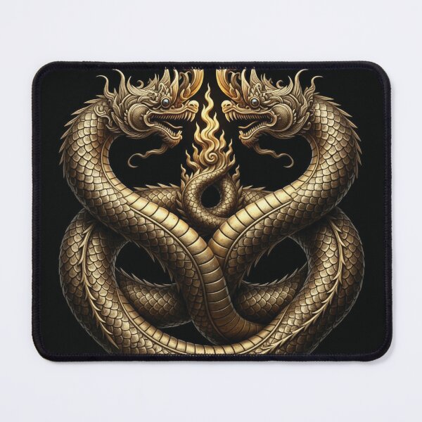 Item preview, Twin Golden Naga Embrace: Mythical Serpent Guardians designed and sold by thitimajarunrat.