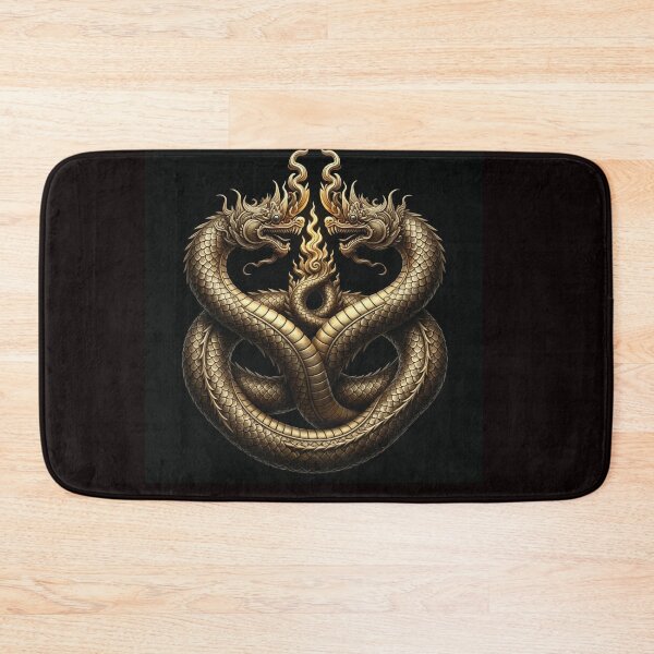 Item preview, Twin Golden Naga Embrace: Mythical Serpent Guardians designed and sold by thitimajarunrat.