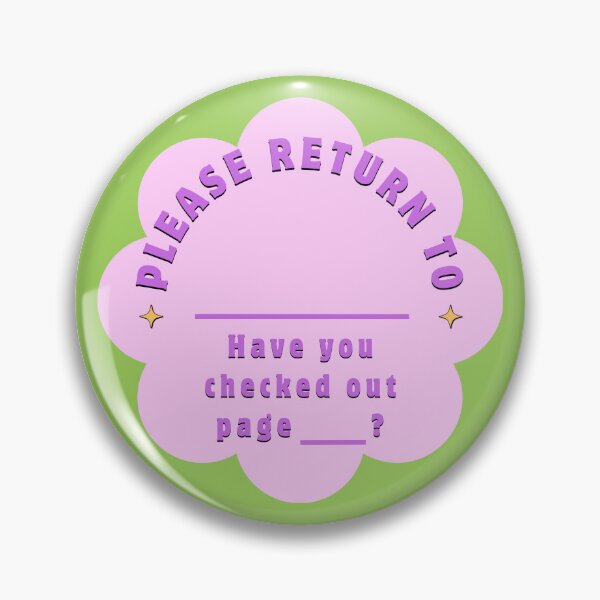 Item preview, Please Return To – Funny Page Number Sticker | Pink & Green Flower Design designed and sold by J00BA.