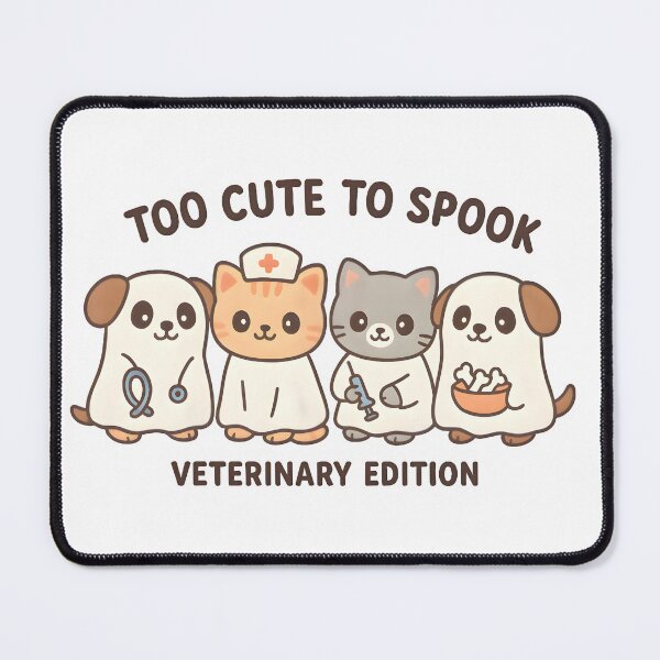 Item preview, Too Cute to Spook – Veterinary Edition | Cute Halloween Pets in Ghost Costumes designed and sold by Bettybee00.