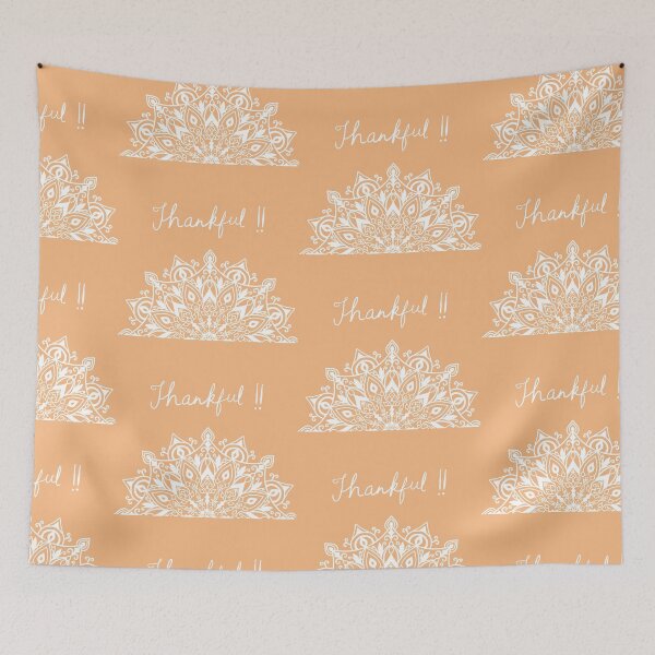 Item preview, Thankful Mandala - Peach & white designed and sold by Shalini Bisht.