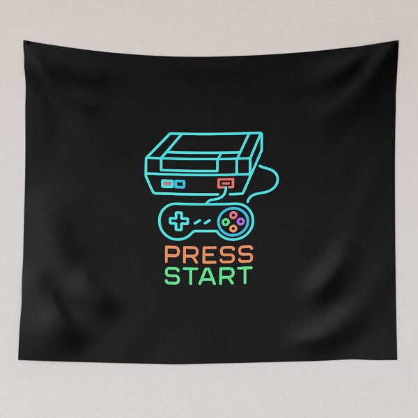 Item preview, Press Start – Retro Neon Gaming Sticker designed and sold by Mango Melt.