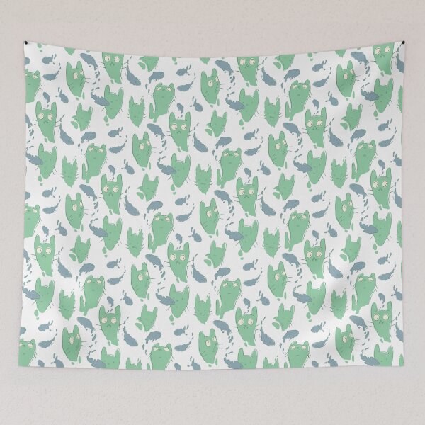 Item preview, Cat dreams. Cute anxious cat dreaming of fish designed and sold by cloverimprint.