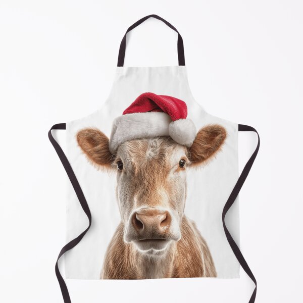 Item preview, Cow with Christmas Hat – Festive Cow Xmas Design designed and sold by LazyOwlStore.