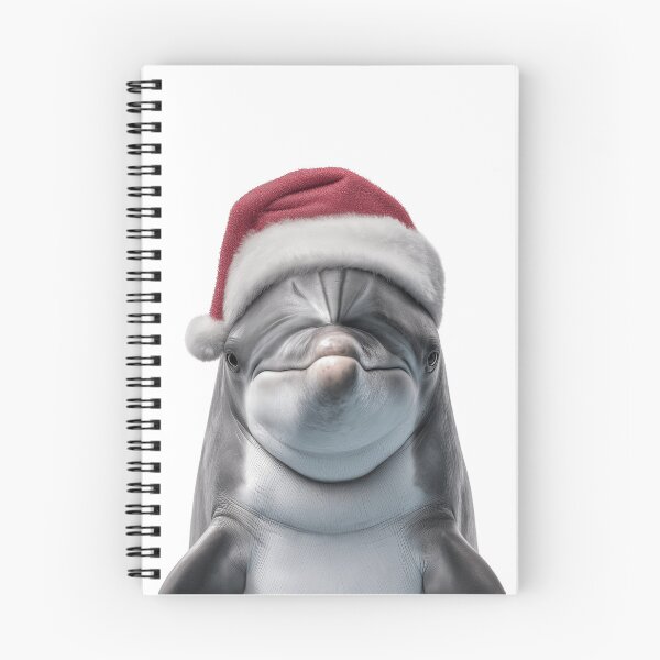 Item preview, Dolphin with Christmas Hat – Festive Dolphin Xmas Design designed and sold by LazyOwlStore.