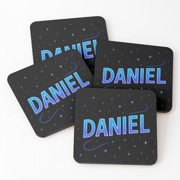 Item preview, Daniel Neon Galaxy Name Design – Cosmic Blue & Purple Glow Typography with Stars for Stickers, Apparel & Gifts designed and sold by DailyVibesCo.