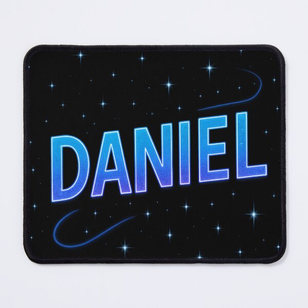 Item preview, Daniel Neon Galaxy Name Design – Cosmic Blue & Purple Glow Typography with Stars for Stickers, Apparel & Gifts designed and sold by DailyVibesCo.