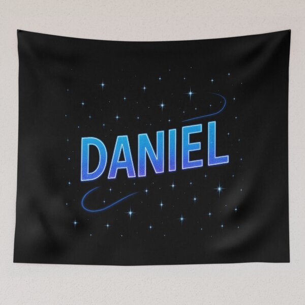 Item preview, Daniel Neon Galaxy Name Design – Cosmic Blue & Purple Glow Typography with Stars for Stickers, Apparel & Gifts designed and sold by DailyVibesCo.